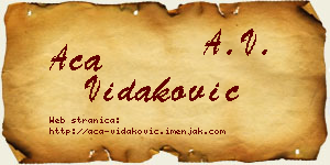 Aca Vidaković vizit kartica